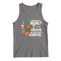 Funny Oktoberfest Tank Top On My Wurst Behavior Sarcastic German - Wonder Print Shop
