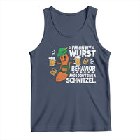 Funny Oktoberfest Tank Top On My Wurst Behavior Sarcastic German - Wonder Print Shop