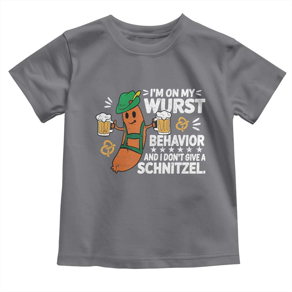 Funny Oktoberfest Toddler T Shirt On My Wurst Behavior Sarcastic German - Wonder Print Shop