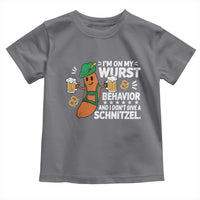 Funny Oktoberfest Toddler T Shirt On My Wurst Behavior Sarcastic German - Wonder Print Shop