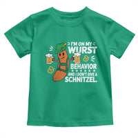 Funny Oktoberfest Toddler T Shirt On My Wurst Behavior Sarcastic German - Wonder Print Shop