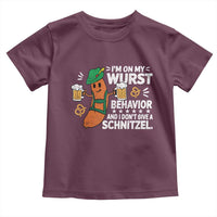 Funny Oktoberfest Toddler T Shirt On My Wurst Behavior Sarcastic German - Wonder Print Shop
