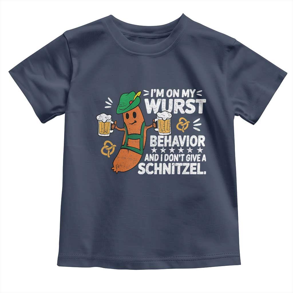 Funny Oktoberfest Toddler T Shirt On My Wurst Behavior Sarcastic German - Wonder Print Shop