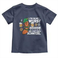 Funny Oktoberfest Toddler T Shirt On My Wurst Behavior Sarcastic German - Wonder Print Shop
