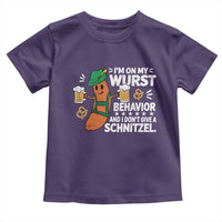 Funny Oktoberfest Toddler T Shirt On My Wurst Behavior Sarcastic German - Wonder Print Shop