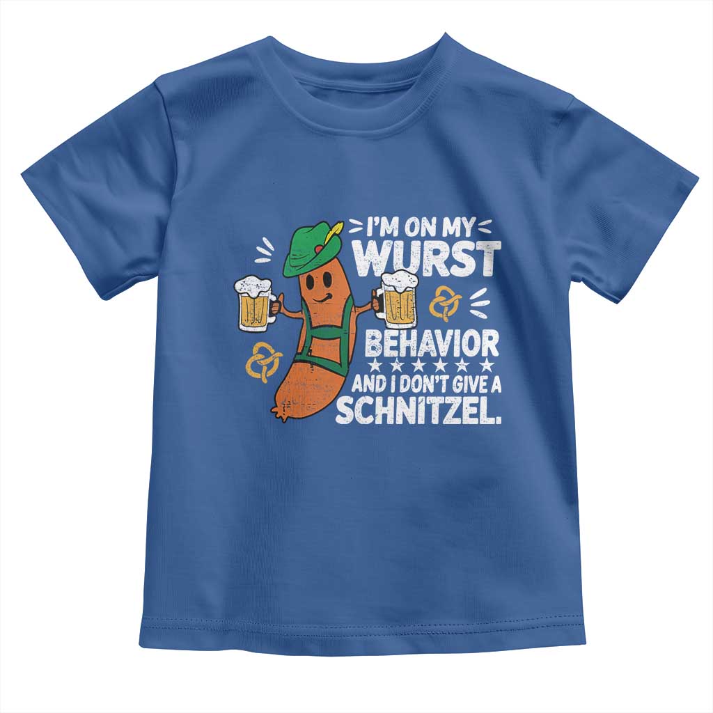 Funny Oktoberfest Toddler T Shirt On My Wurst Behavior Sarcastic German - Wonder Print Shop