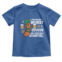 Funny Oktoberfest Toddler T Shirt On My Wurst Behavior Sarcastic German - Wonder Print Shop