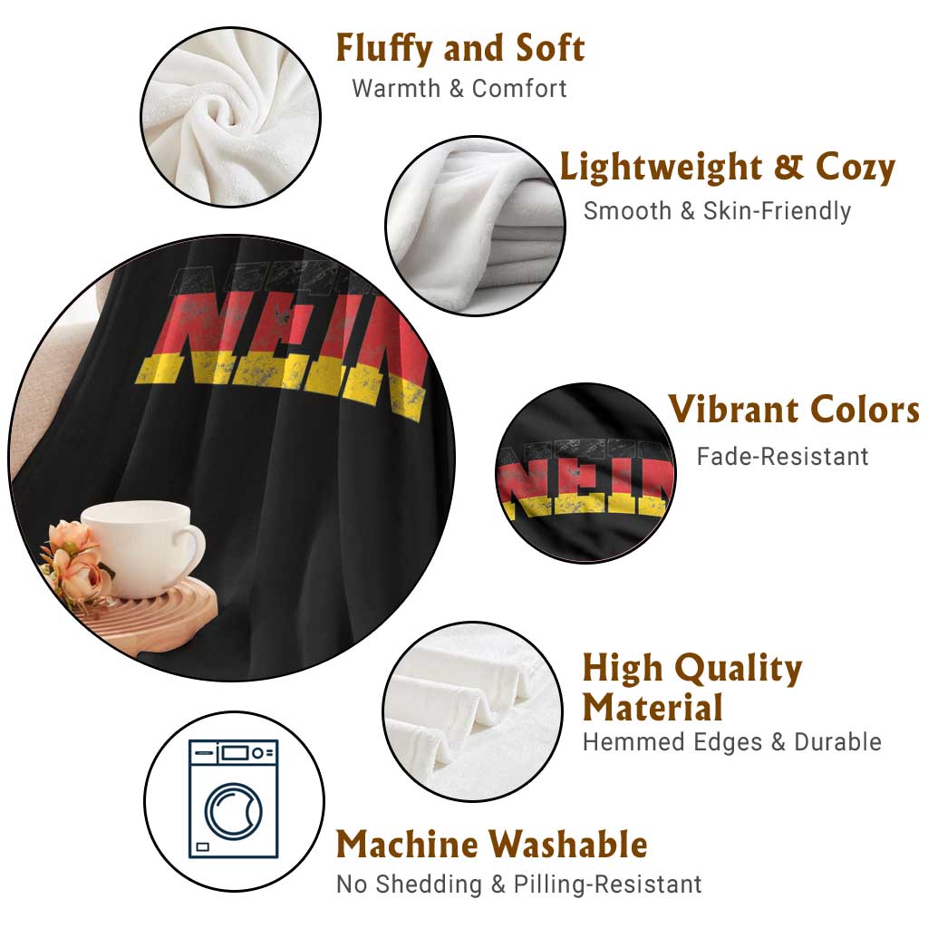 Nein Germany Throw Blanket No Saying Funny German Flag Oktoberfest - Wonder Print Shop