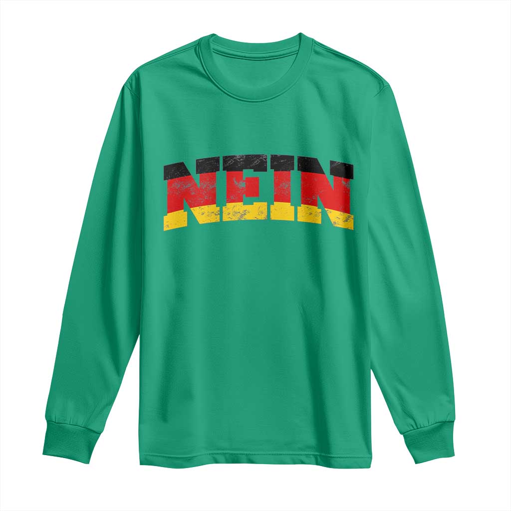Nein Germany Long Sleeve Shirt No Saying Funny German Flag Oktoberfest - Wonder Print Shop