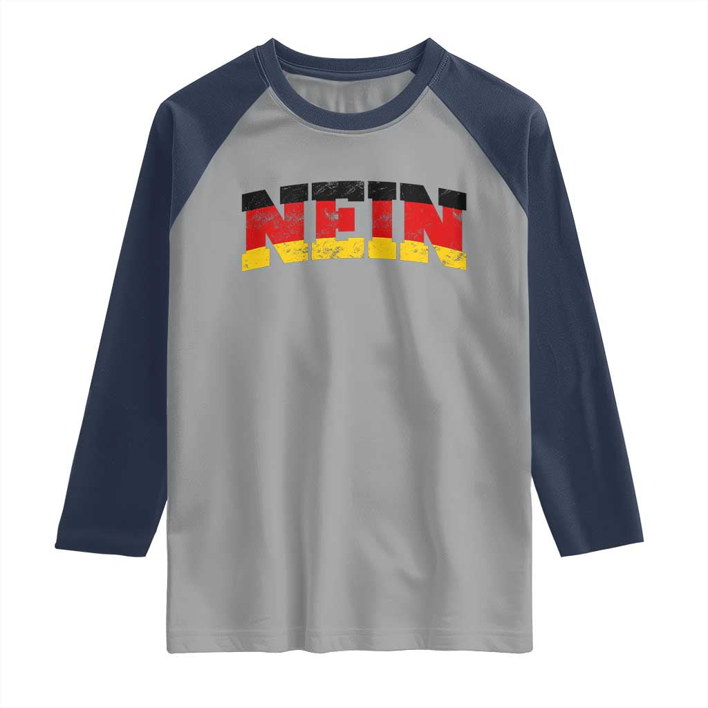 Nein Germany Raglan Shirt No Saying Funny German Flag Oktoberfest - Wonder Print Shop