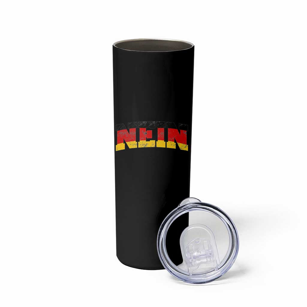 Nein Germany Skinny Tumbler No Saying Funny German Flag Oktoberfest - Wonder Print Shop