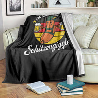 Funny Oktoberfest Throw Blanket Just Here for Schitzengiggles German Flag - Wonder Print Shop