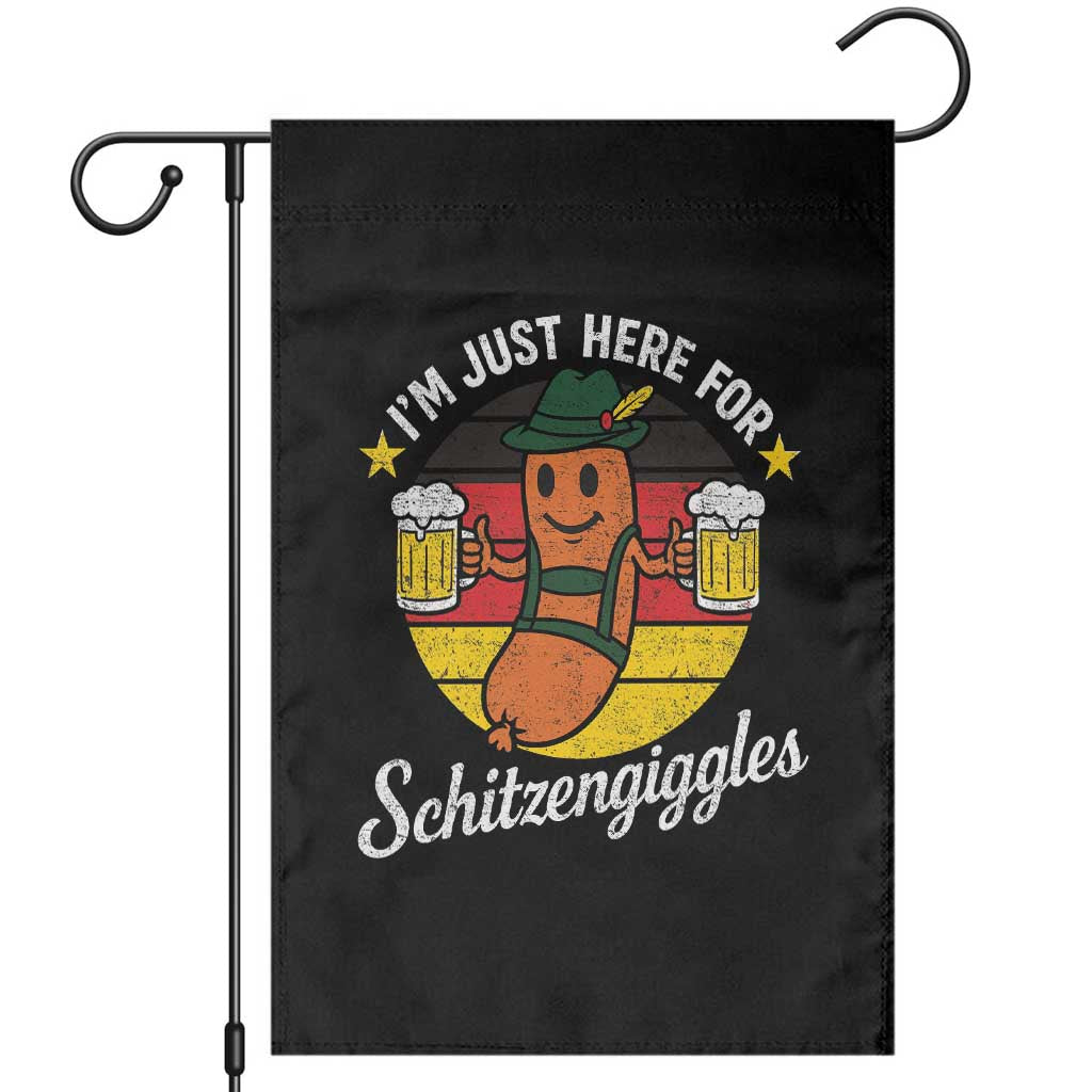 Funny Oktoberfest Garden Flag Just Here for Schitzengiggles German Flag - Wonder Print Shop