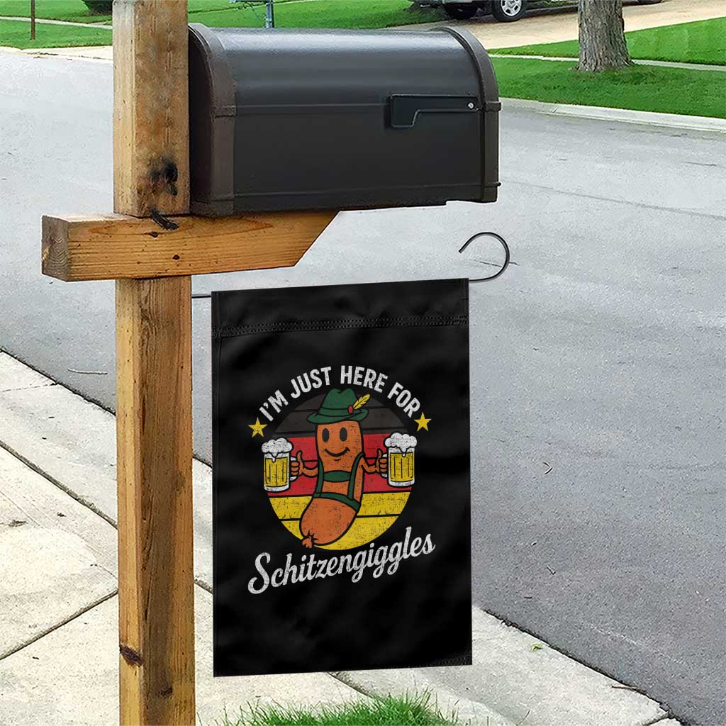 Funny Oktoberfest Garden Flag Just Here for Schitzengiggles German Flag - Wonder Print Shop