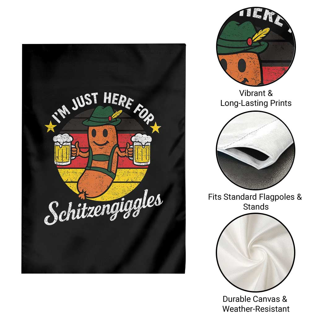 Funny Oktoberfest Garden Flag Just Here for Schitzengiggles German Flag - Wonder Print Shop