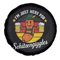 Funny Oktoberfest Spare Tire Cover Just Here for Schitzengiggles German Flag - Wonder Print Shop
