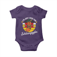 Funny Oktoberfest Baby Onesie Just Here for Schitzengiggles German Flag - Wonder Print Shop