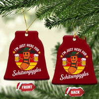 Funny Oktoberfest Ceramic Ornament Just Here for Schitzengiggles German Flag - Wonder Print Shop