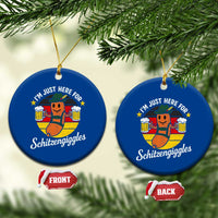Funny Oktoberfest Ceramic Ornament Just Here for Schitzengiggles German Flag - Wonder Print Shop