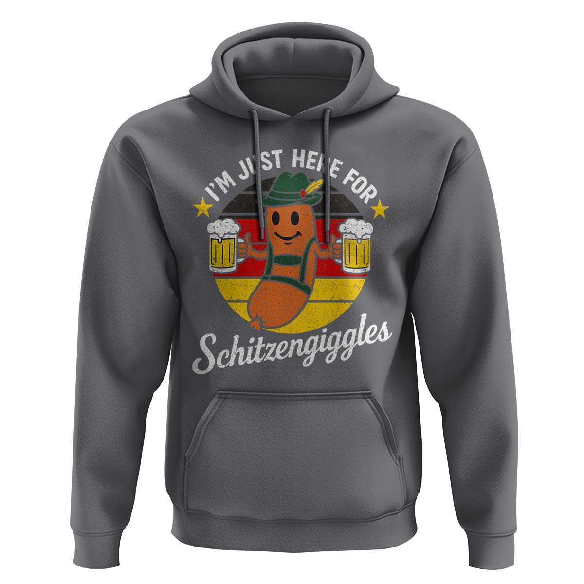 Funny Oktoberfest Hoodie Just Here for Schitzengiggles German Flag - Wonder Print Shop