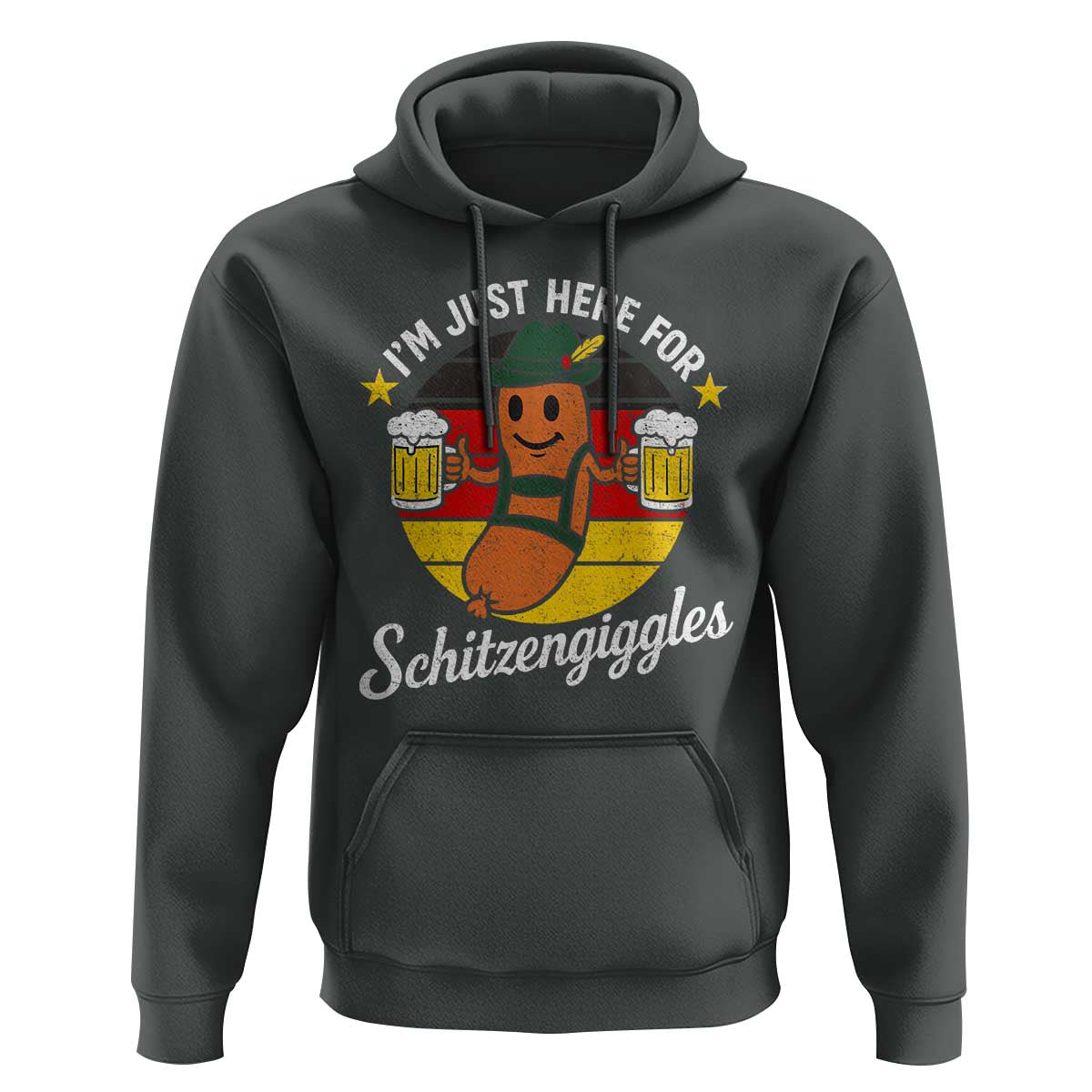 Funny Oktoberfest Hoodie Just Here for Schitzengiggles German Flag - Wonder Print Shop