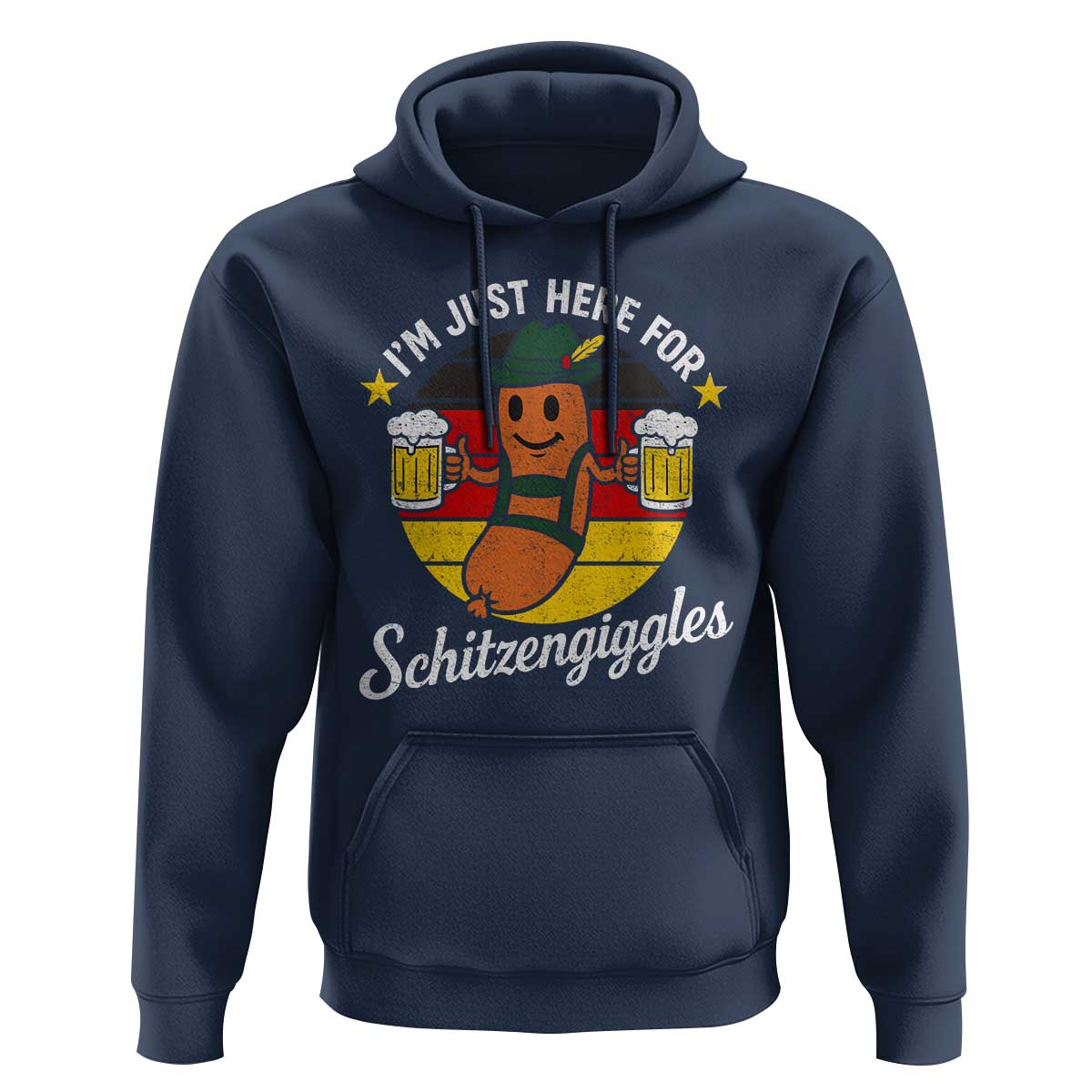 Funny Oktoberfest Hoodie Just Here for Schitzengiggles German Flag - Wonder Print Shop