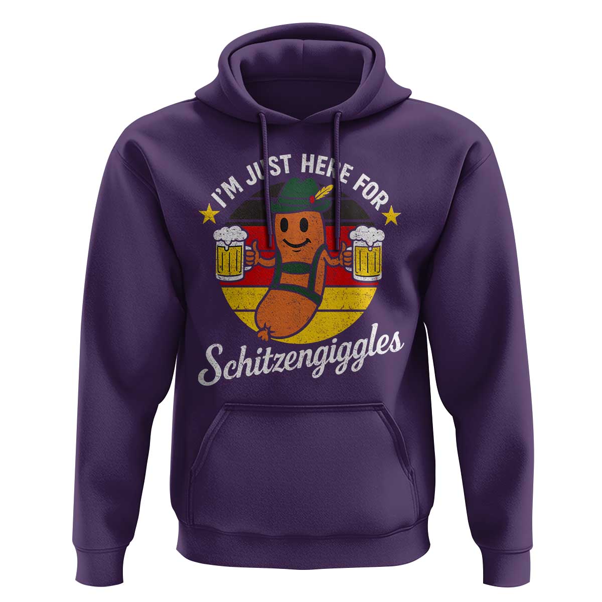 Funny Oktoberfest Hoodie Just Here for Schitzengiggles German Flag - Wonder Print Shop