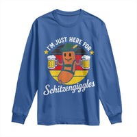 Funny Oktoberfest Long Sleeve Shirt Just Here for Schitzengiggles German Flag - Wonder Print Shop