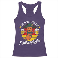 Funny Oktoberfest Racerback Tank Top Just Here for Schitzengiggles German Flag - Wonder Print Shop