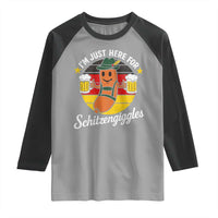 Funny Oktoberfest Raglan Shirt Just Here for Schitzengiggles German Flag - Wonder Print Shop