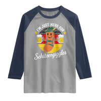 Funny Oktoberfest Raglan Shirt Just Here for Schitzengiggles German Flag - Wonder Print Shop