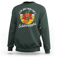 Funny Oktoberfest Sweatshirt Just Here for Schitzengiggles German Flag - Wonder Print Shop
