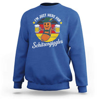 Funny Oktoberfest Sweatshirt Just Here for Schitzengiggles German Flag - Wonder Print Shop