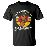 Funny Oktoberfest T Shirt Just Here for Schitzengiggles German Flag - Wonder Print Shop