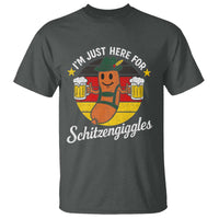 Funny Oktoberfest T Shirt Just Here for Schitzengiggles German Flag - Wonder Print Shop