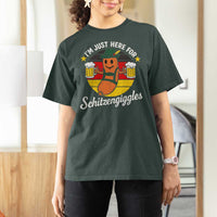 Funny Oktoberfest T Shirt For Women Just Here for Schitzengiggles German Flag - Wonder Print Shop