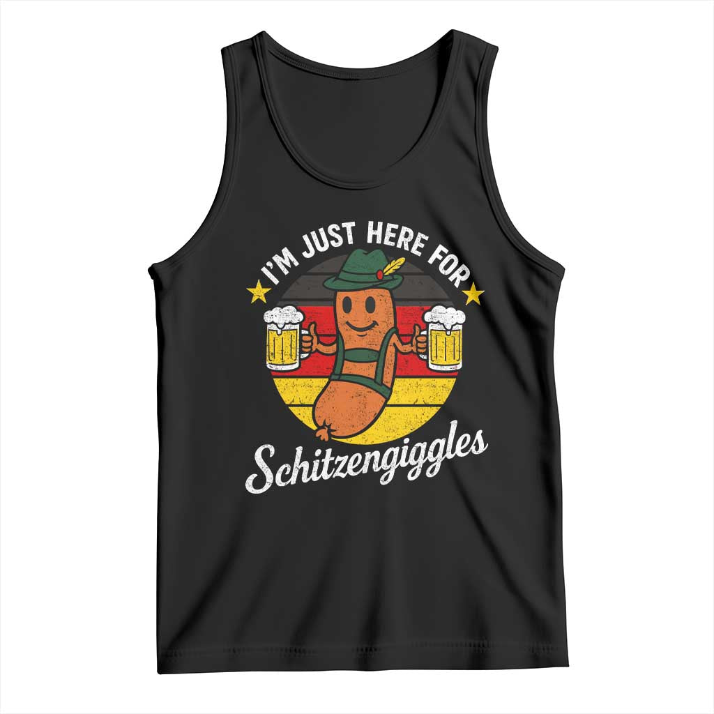 Funny Oktoberfest Tank Top Just Here for Schitzengiggles German Flag - Wonder Print Shop