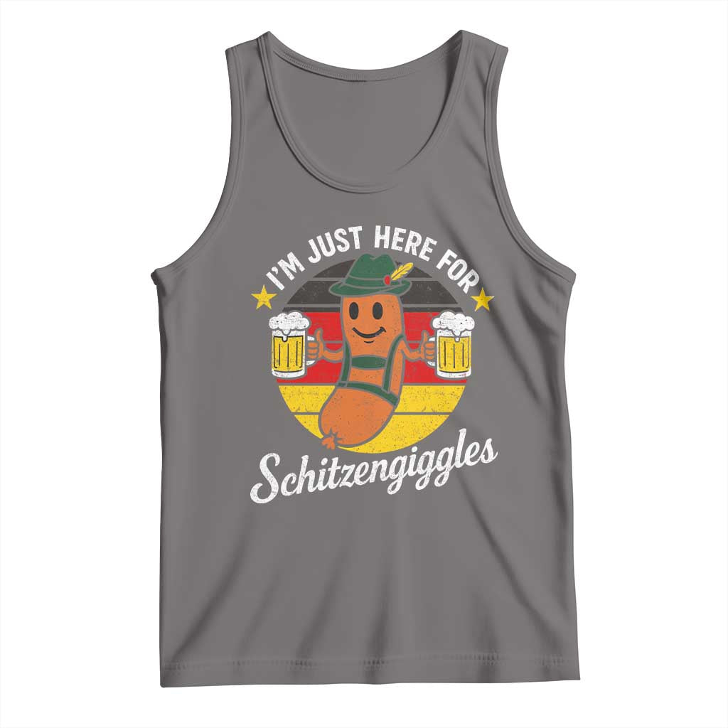Funny Oktoberfest Tank Top Just Here for Schitzengiggles German Flag - Wonder Print Shop