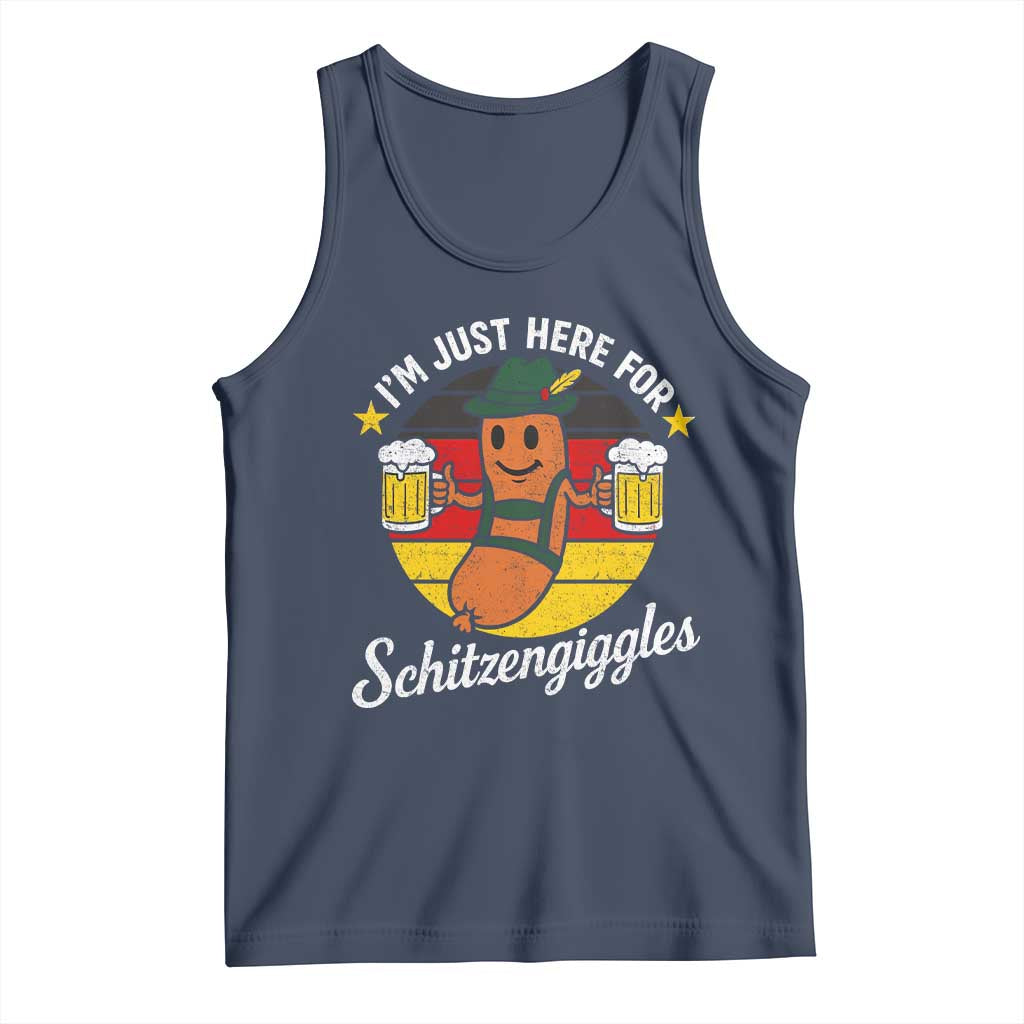 Funny Oktoberfest Tank Top Just Here for Schitzengiggles German Flag - Wonder Print Shop