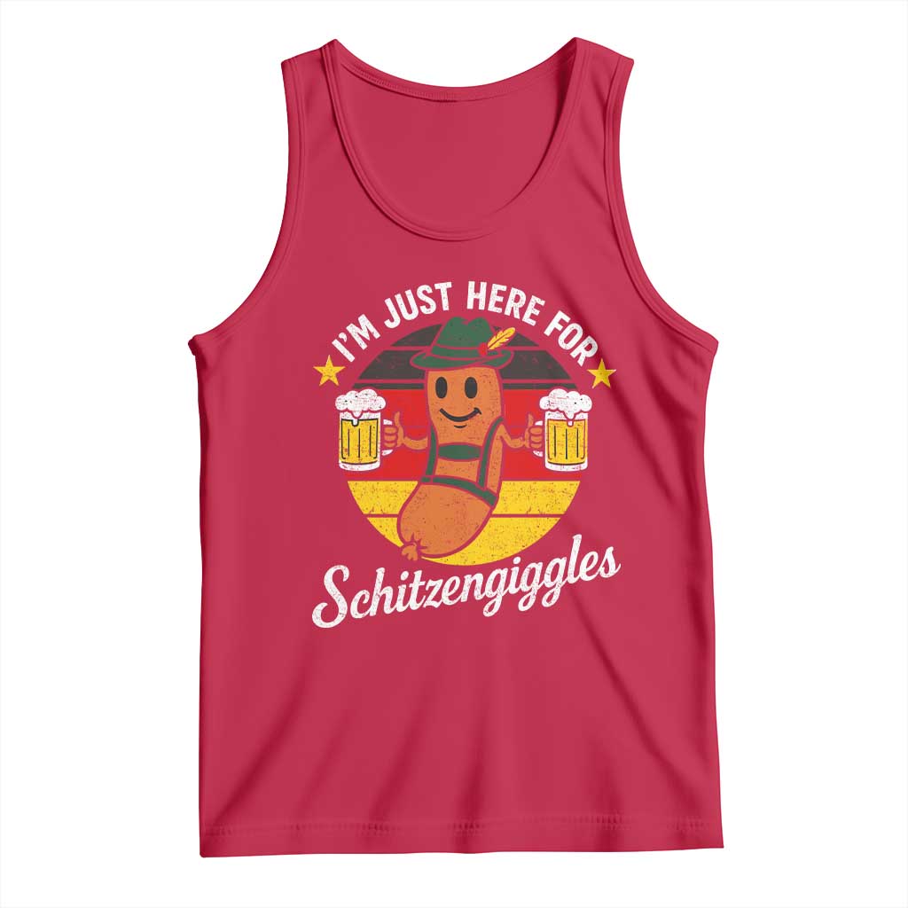 Funny Oktoberfest Tank Top Just Here for Schitzengiggles German Flag - Wonder Print Shop