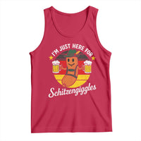Funny Oktoberfest Tank Top Just Here for Schitzengiggles German Flag - Wonder Print Shop