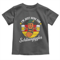 Funny Oktoberfest Toddler T Shirt Just Here for Schitzengiggles German Flag - Wonder Print Shop