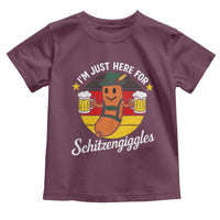 Funny Oktoberfest Toddler T Shirt Just Here for Schitzengiggles German Flag - Wonder Print Shop