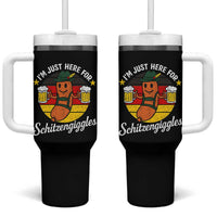 Funny Oktoberfest Tumbler With Handle Just Here for Schitzengiggles German Flag - Wonder Print Shop