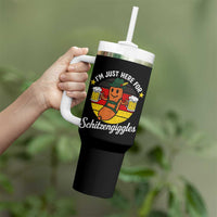 Funny Oktoberfest Tumbler With Handle Just Here for Schitzengiggles German Flag - Wonder Print Shop