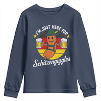 Funny Oktoberfest Youth Sweatshirt Just Here for Schitzengiggles German Flag - Wonder Print Shop