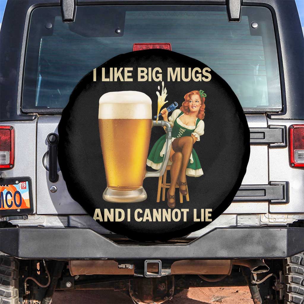 Oktoberfest Beer Spare Tire Cover Funny I Like Big Mugs Pin Up Girl Dirndl - Wonder Print Shop
