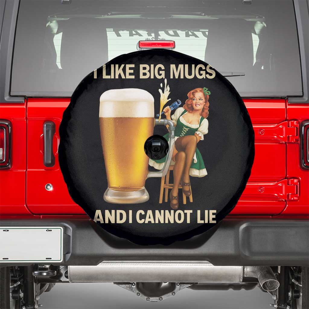 Oktoberfest Beer Spare Tire Cover Funny I Like Big Mugs Pin Up Girl Dirndl - Wonder Print Shop