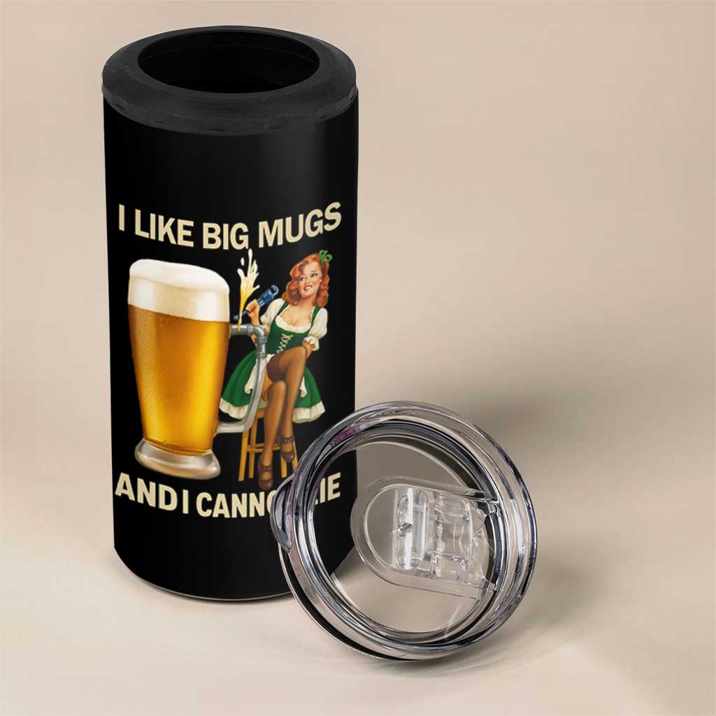 Oktoberfest Beer 4 in 1 Can Cooler Tumbler Funny I Like Big Mugs Pin Up Girl Dirndl - Wonder Print Shop