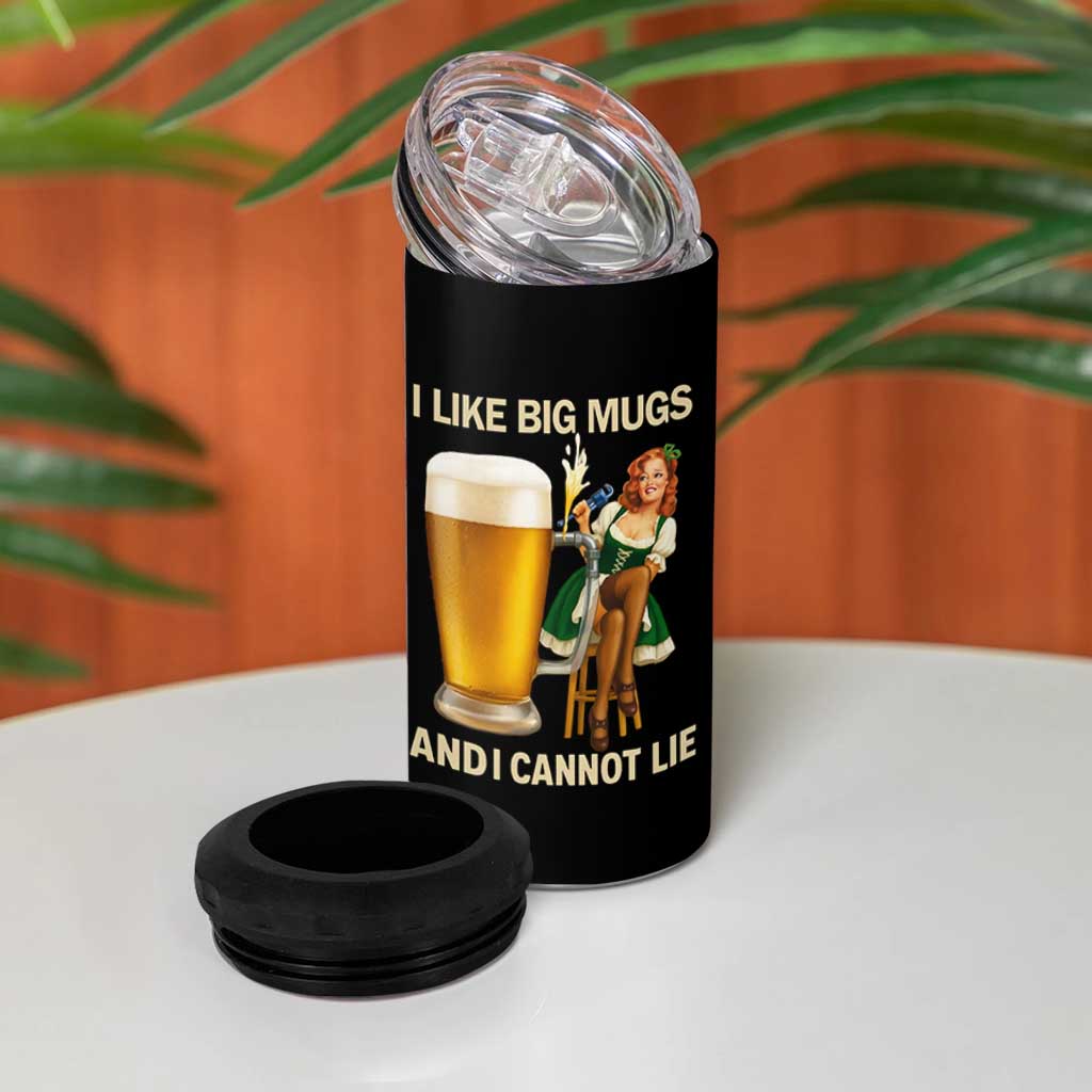 Oktoberfest Beer 4 in 1 Can Cooler Tumbler Funny I Like Big Mugs Pin Up Girl Dirndl - Wonder Print Shop